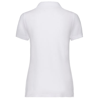 White - Back - Fruit of the Loom Womens-Ladies Pique Lady Fit Polo Shirt