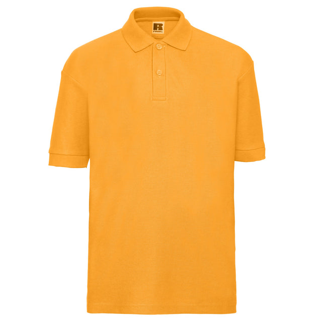 Gold - Front - Russell Childrens-Kids Pique Polo Shirt
