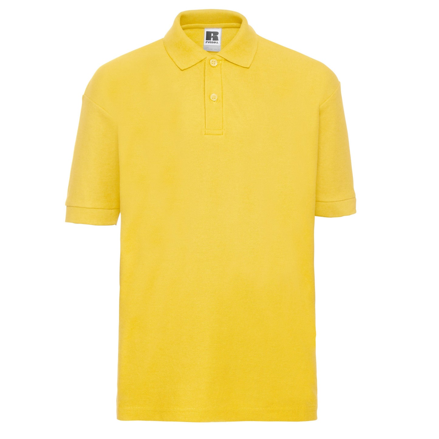 Yellow - Front - Russell Childrens-Kids Pique Polo Shirt