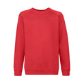 Red - Front - Fruit of the Loom Childrens-Kids Premium Raglan Sweatshirt