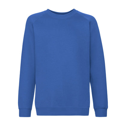 Royal Blue - Front - Fruit of the Loom Childrens-Kids Premium Raglan Sweatshirt