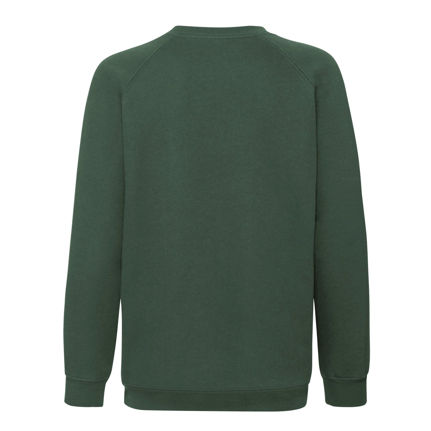 Bottle Green - Back - Fruit of the Loom Childrens-Kids Premium Raglan Sweatshirt