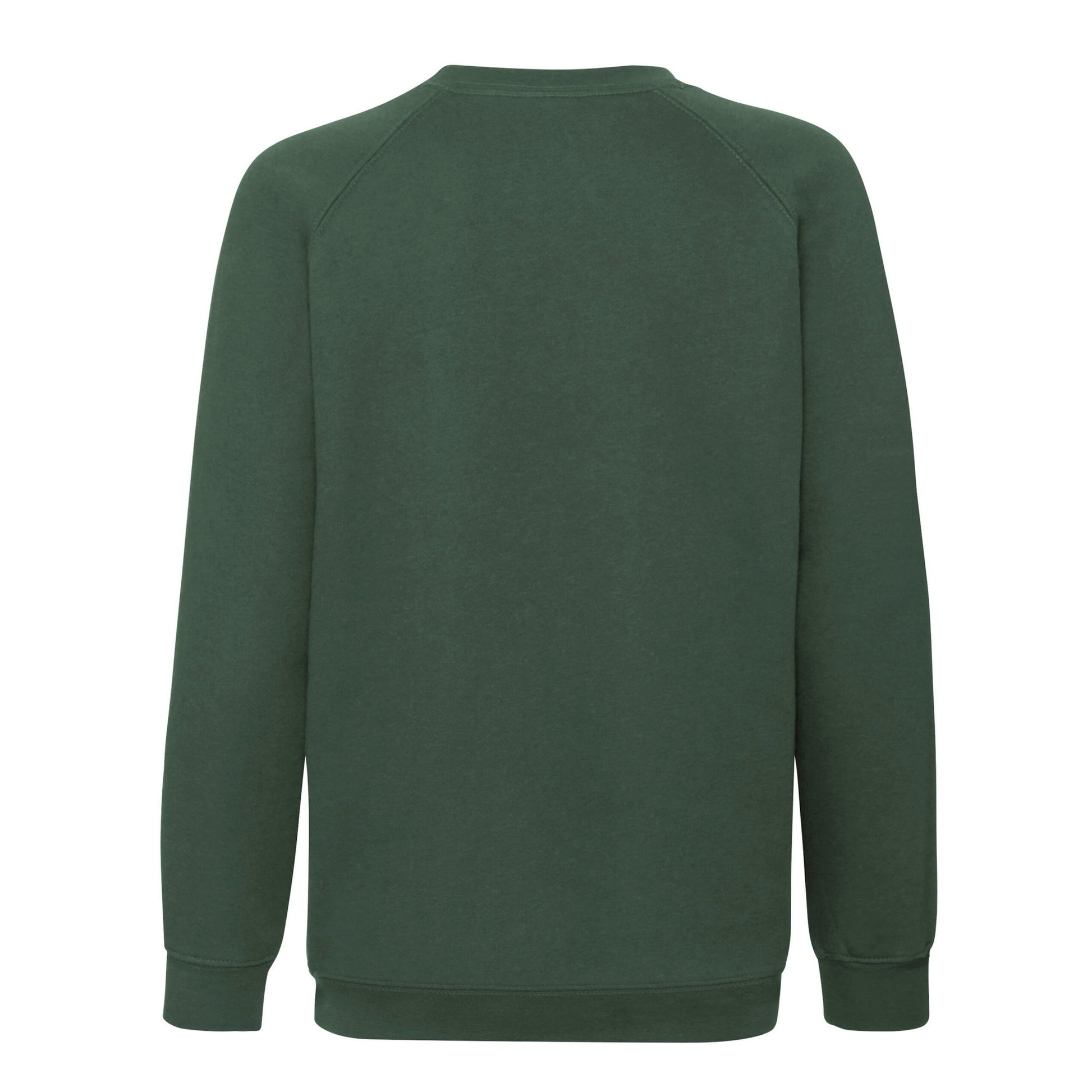Bottle Green - Back - Fruit of the Loom Childrens-Kids Premium Raglan Sweatshirt