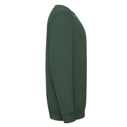 Bottle Green - Side - Fruit of the Loom Childrens-Kids Premium Raglan Sweatshirt