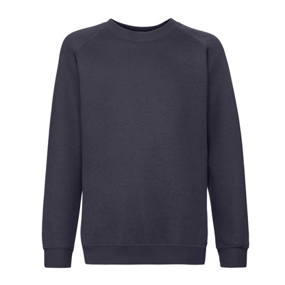 Deep Navy - Front - Fruit of the Loom Childrens-Kids Premium Raglan Sweatshirt