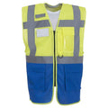 Yellow-Royal Blue - Front - Yoko Unisex Adult Hi-Vis Vest