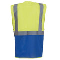 Yellow-Royal Blue - Back - Yoko Unisex Adult Hi-Vis Vest