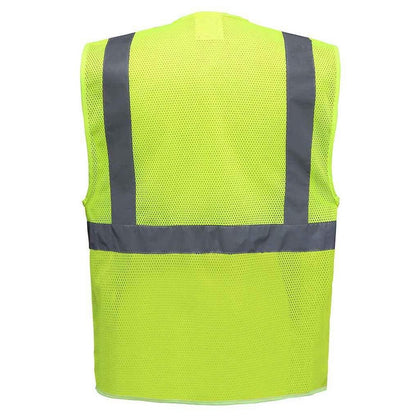 Yellow - Back - Yoko Unisex Adult Hi-Vis Vest
