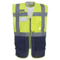 Yellow-Navy - Front - Yoko Unisex Adult Hi-Vis Vest