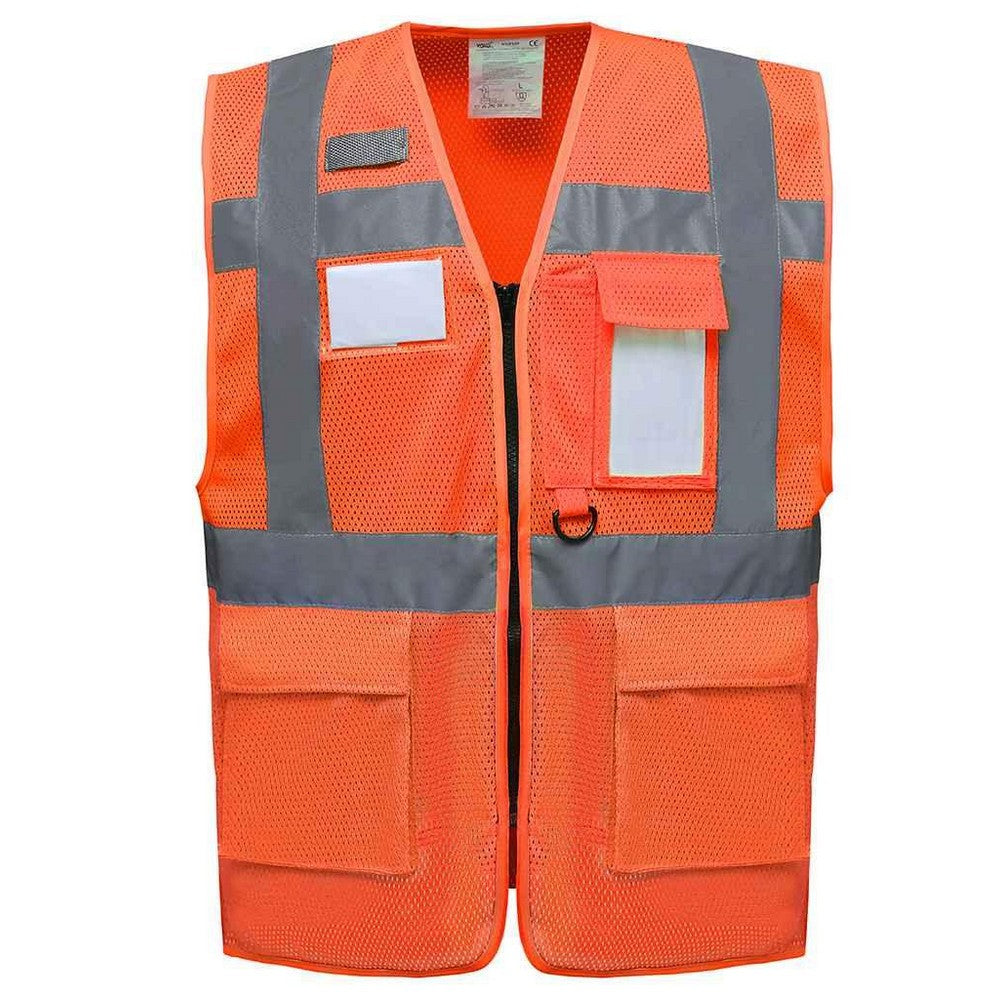 Orange - Front - Yoko Unisex Adult Hi-Vis Vest