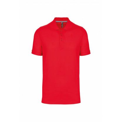 Red - Front - Kariban Mens Pique Anti-Bacterial Polo Shirt