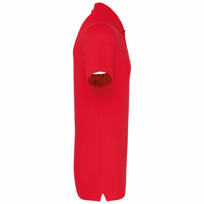Red - Side - Kariban Mens Pique Anti-Bacterial Polo Shirt
