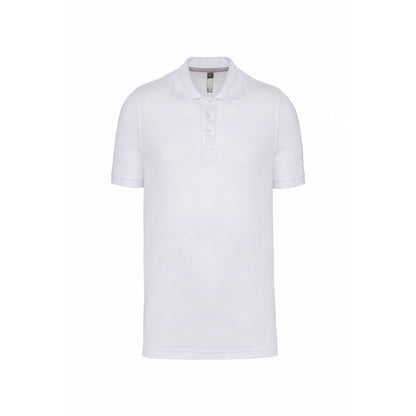 White - Front - Kariban Mens Pique Anti-Bacterial Polo Shirt