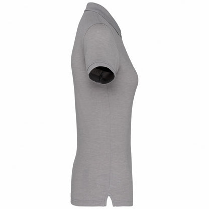 Oxford Grey - Side - WK. Designed To Work Womens-Ladies Pique Anti-Bacterial Polo Shirt