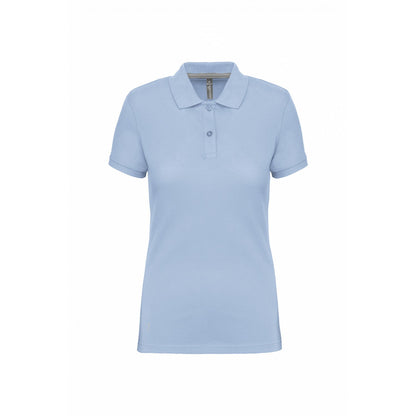 Sky Blue - Front - WK. Designed To Work Womens-Ladies Pique Anti-Bacterial Polo Shirt