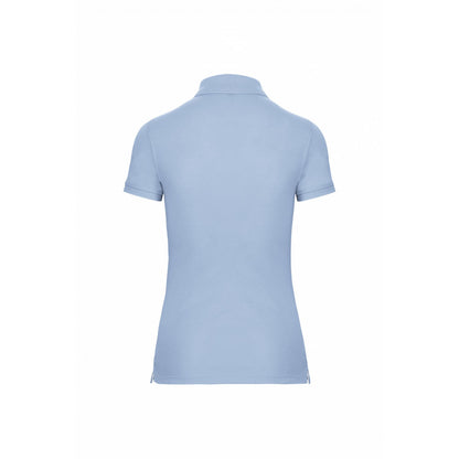 Sky Blue - Back - WK. Designed To Work Womens-Ladies Pique Anti-Bacterial Polo Shirt