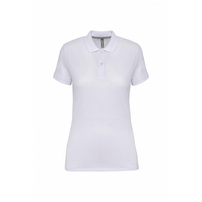 White - Front - WK. Designed To Work Womens-Ladies Pique Anti-Bacterial Polo Shirt