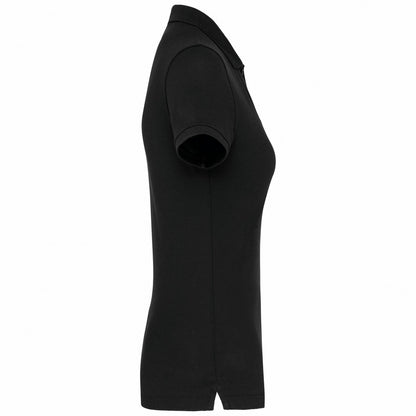 Black - Side - WK. Designed To Work Womens-Ladies Pique Anti-Bacterial Polo Shirt