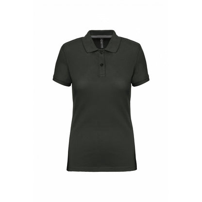 Dark Grey - Front - WK. Designed To Work Womens-Ladies Pique Anti-Bacterial Polo Shirt