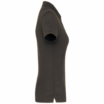 Dark Grey - Side - WK. Designed To Work Womens-Ladies Pique Anti-Bacterial Polo Shirt