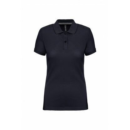 Navy - Front - WK. Designed To Work Womens-Ladies Pique Anti-Bacterial Polo Shirt