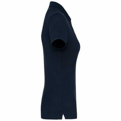 Navy - Side - WK. Designed To Work Womens-Ladies Pique Anti-Bacterial Polo Shirt