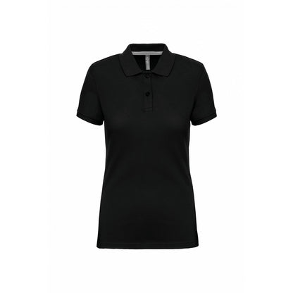 Black - Front - WK. Designed To Work Womens-Ladies Pique Anti-Bacterial Polo Shirt