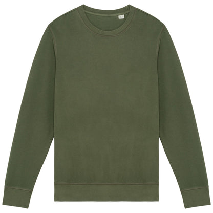 Washed Organic Khaki - Front - Native Spirit Unisex Adult French Terry Sweatshirt