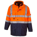 Orange-Navy - Front - Yoko Unisex Adult Hi-Vis 7 in 1 Safety Jacket