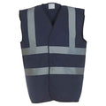 Navy - Front - Yoko Mens Band & Brace Hi-Vis Vest