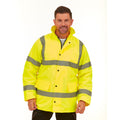 Yellow - Back - Yoko Unisex Adult Classic Motorway Hi-Vis Jacket