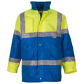 Yellow-Royal Blue - Front - Yoko Unisex Adult Contrast Hi-Vis Jacket