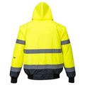 Yellow-Navy - Back - Portwest Unisex Adult 3 in 1 Hi-Vis Bomber Jacket