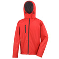 Red-Black - Front - Result Core Mens Hooded Soft Shell Jacket