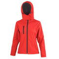 Red-Black - Front - Result Core Womens-Ladies Hooded Soft Shell Jacket