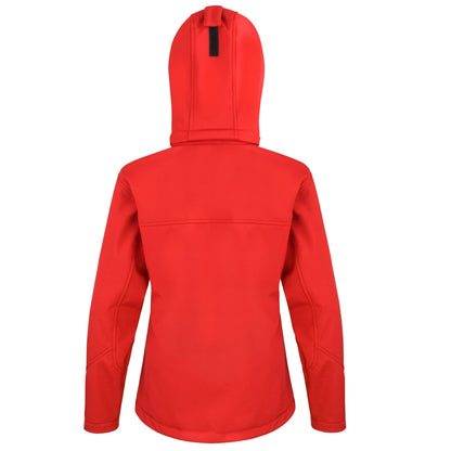 Red-Black - Back - Result Core Womens-Ladies Hooded Soft Shell Jacket