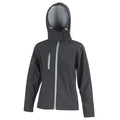 Black-Seal Grey - Front - Result Core Womens-Ladies Hooded Soft Shell Jacket