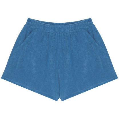 Riviera Blue - Back - Native Spirit Womens-Ladies Terry Towel Shorts