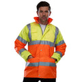 Yellow-Orange - Back - Yoko Unisex Adult Contrast Hi-Vis Jacket