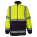 Yellow-Navy - Front - Yoko Unisex Adult Heavyweight Hi-Vis Fleece Jacket