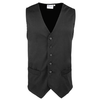 Black - Front - Premier Mens Hospitality Waistcoat