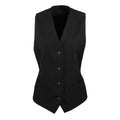 Black - Front - Premier Womens-Ladies Lined Waistcoat