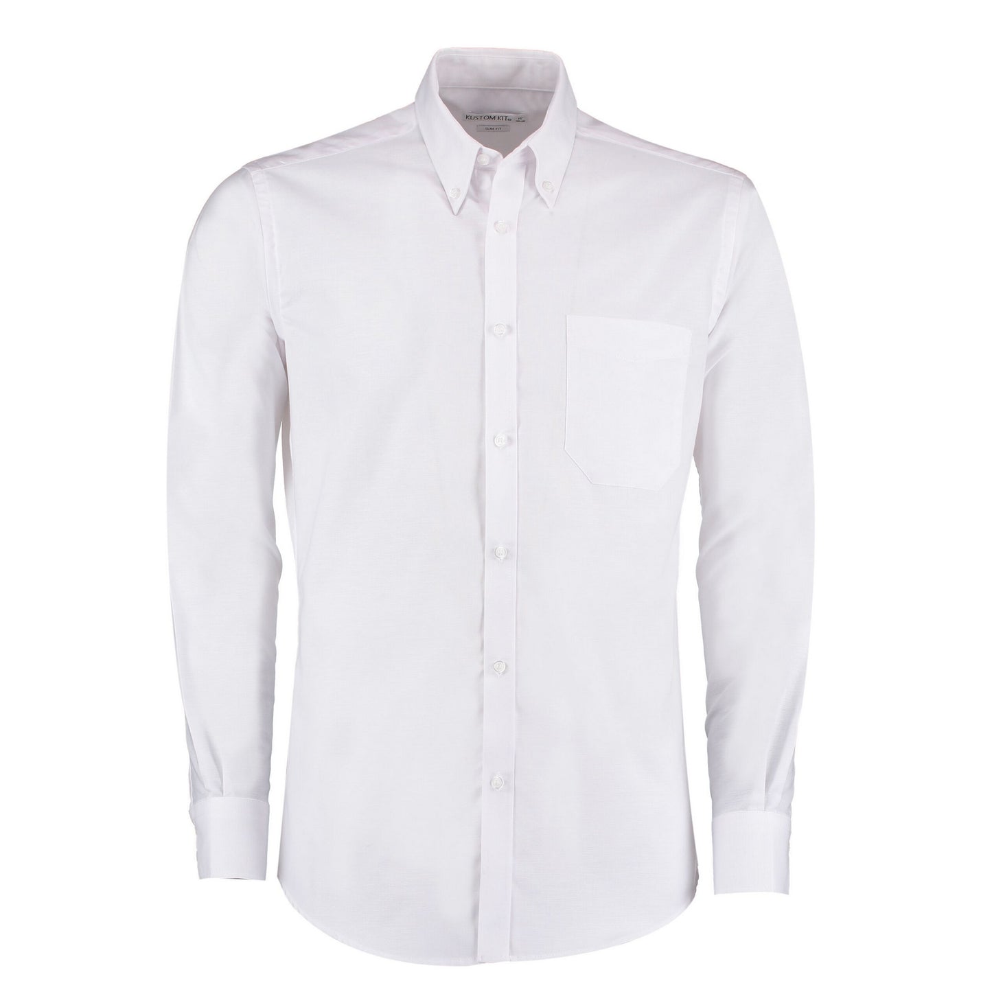 White - Front - Kustom Kit Mens Oxford Slim Work Formal Shirt