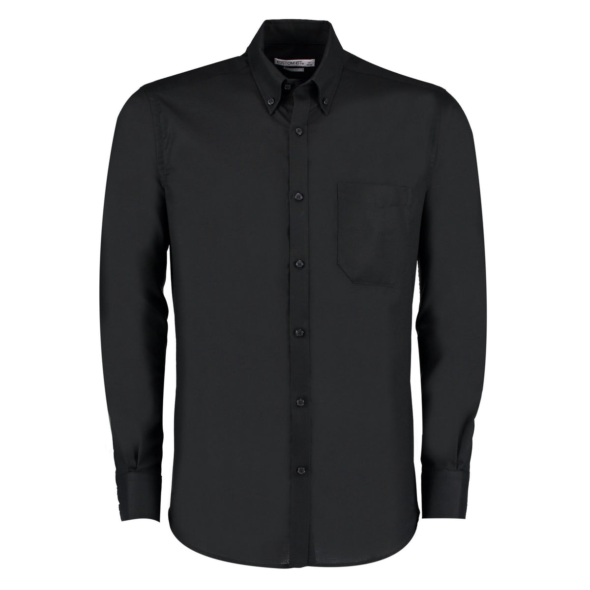 Black - Front - Kustom Kit Mens Oxford Slim Work Formal Shirt