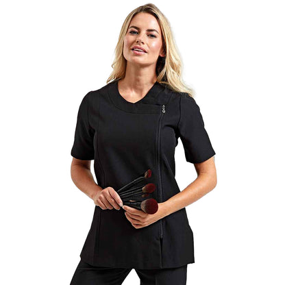 Black - Side - Premier Womens-Ladies Camellia Short-Sleeved Tunic