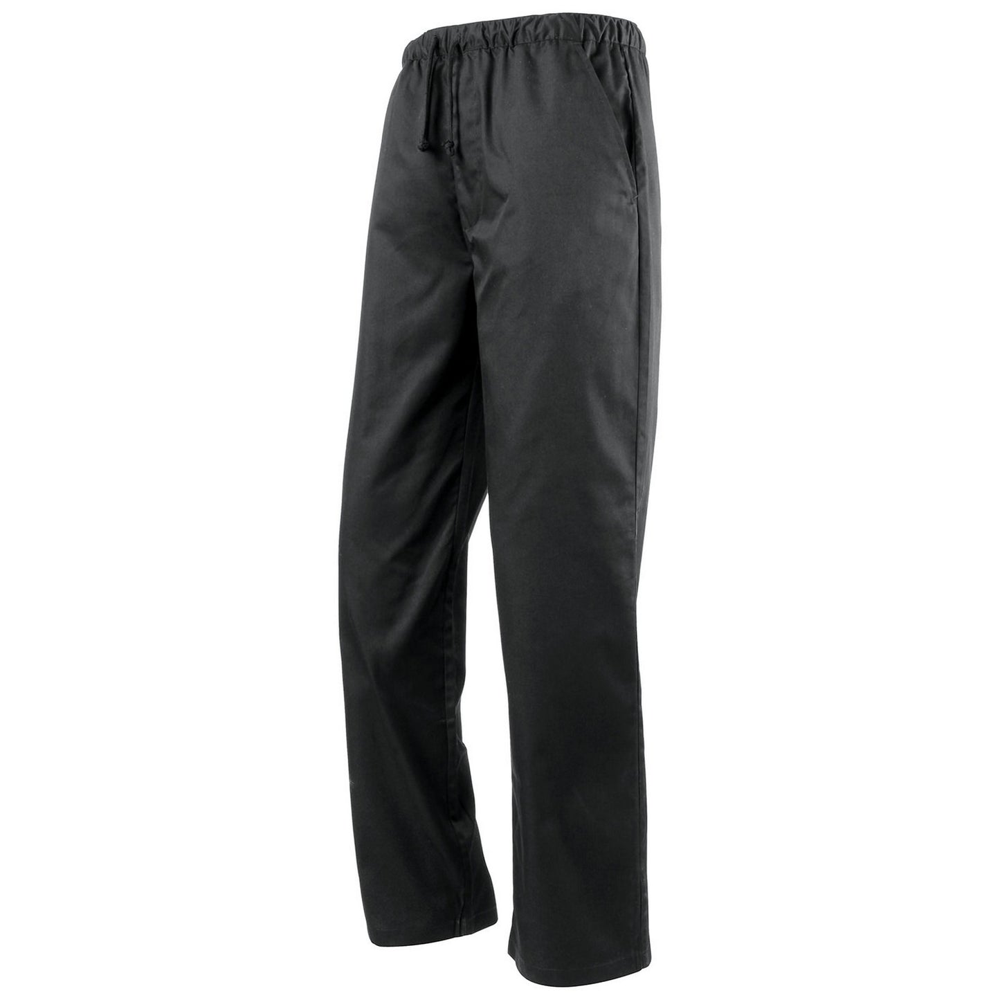 Black - Front - Premier Unisex Adult Essential Checked Chef Trousers