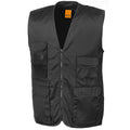 Black - Front - WORK-GUARD by Result Mens Safari Waistcoat