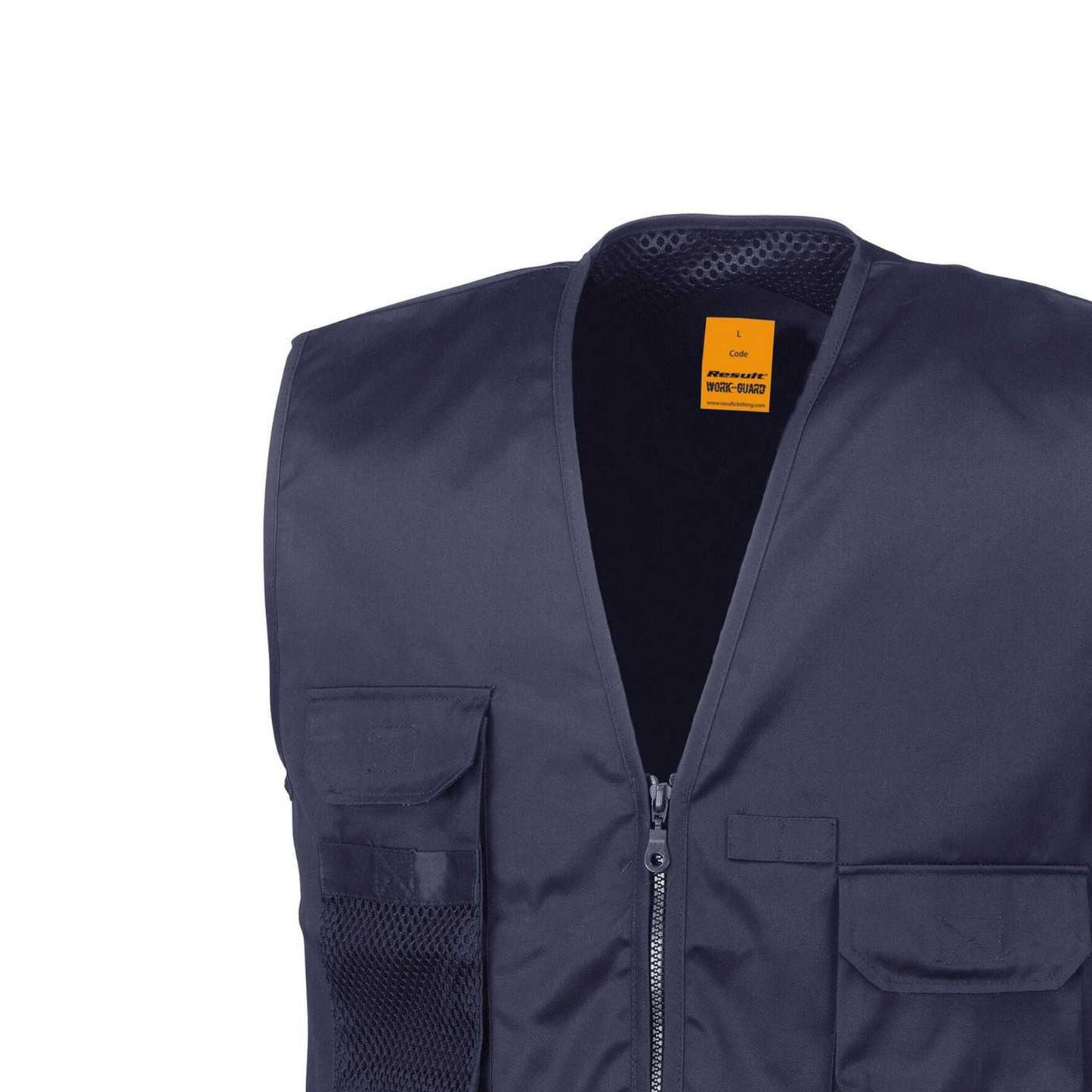 Midnight Navy - Back - WORK-GUARD by Result Mens Safari Waistcoat