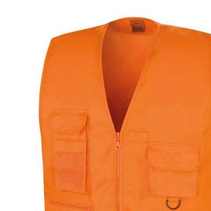 Orange - Back - WORK-GUARD by Result Mens Safari Waistcoat