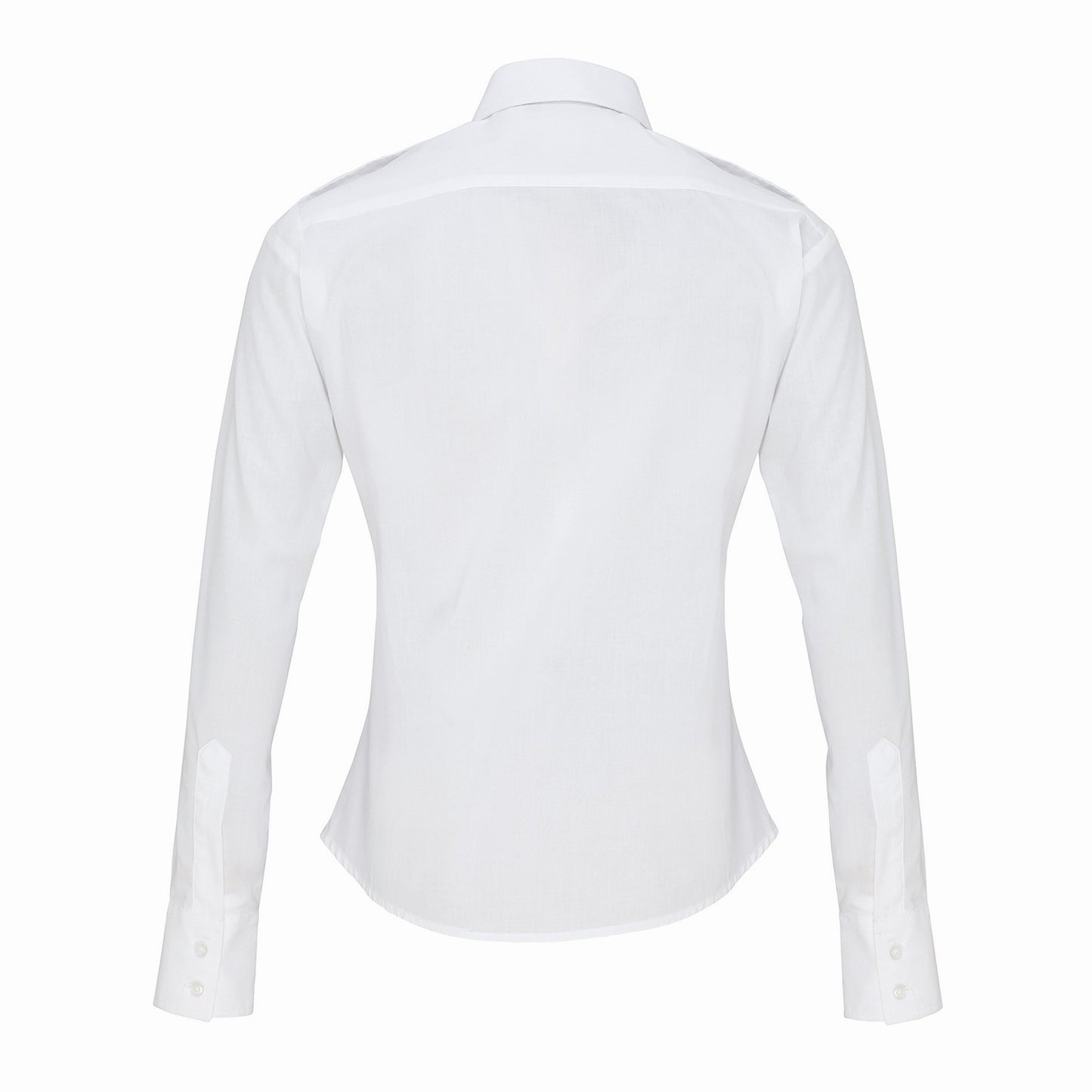 White - Back - Premier Womens-Ladies Long-Sleeved Pilot Shirt